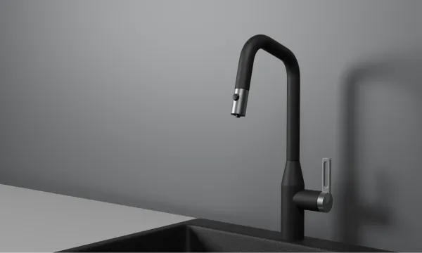 GR-8171, ЧЕРНЫЙ, СМЕСИТЕЛЬ КУХОННЫЙ С ВЫДВИЖНЫМ ИЗЛИВОМ