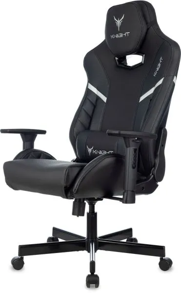 Кресло игровое Knight Thunder 5X черный экокожа крестов. металл
