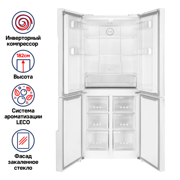 Холодильник с инвертором MAUNFELD MFF182NFWE Белый