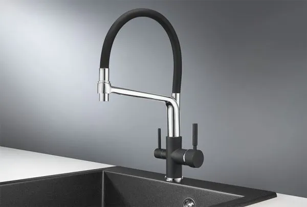 0083, ЧЁРНЫЙ, СМЕСИТЕЛЬ КУХОННЫЙ