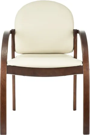 Стул Бюрократ Джуно светло-бежевый экокожа на ножках дерево