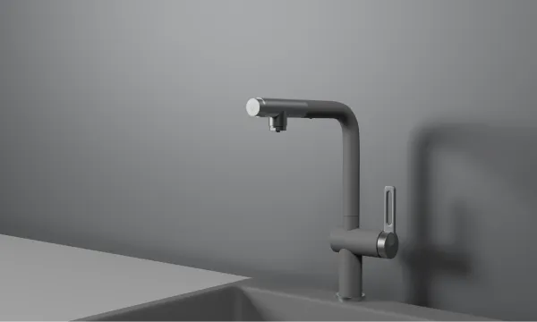 GR-8169, АЛЮМИНИУМ, СМЕСИТЕЛЬ КУХОННЫЙ С ВЫДВИЖНЫМ ИЗЛИВОМ