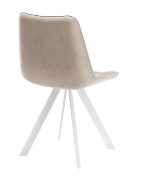 Стул DikLine 229 поворотный, B03 BEIGE, ножки белые