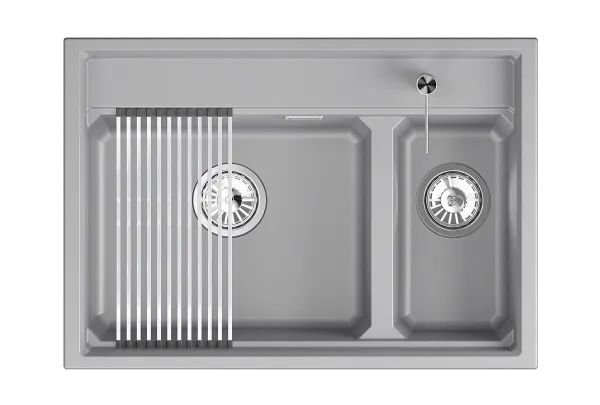 KS-7302i, АЛЮМИНИУМ, кухонная мойка, кварц