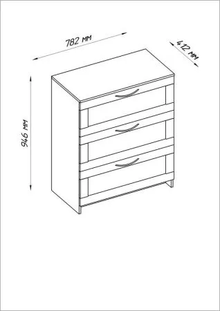 2.02.02.050.1 СИРИУС комод "3 ящика белый RU"