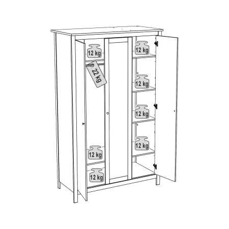 2.08.01.040.6 САГА шкаф 3 двери с зеркалом темно-бирюзовый