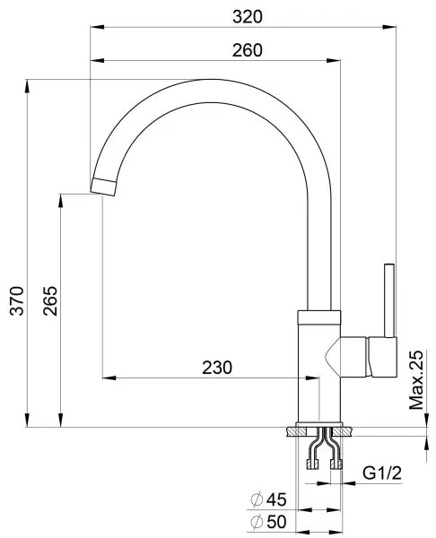 2125, БАЗАЛЬТ, СМЕСИТЕЛЬ КУХОННЫЙ