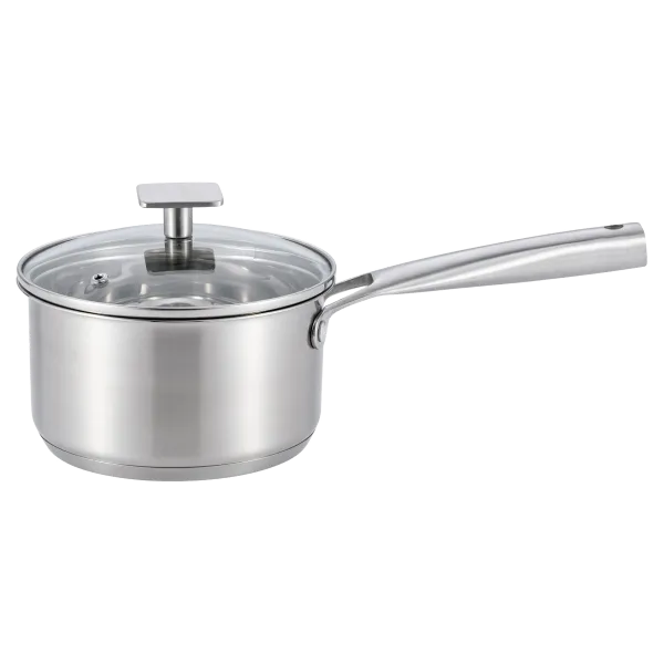Ковш MAUNFELD FLORENCE MF18FR01SP из нержавеющей стали со стеклянной крышкой, 16 см, 1,8 л