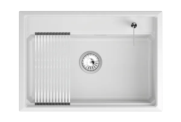 KS-7301i, АРКТИК (БЕЛЫЙ), кухонная мойка, кварц
