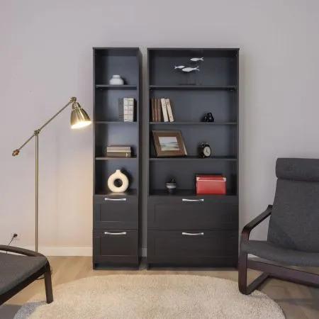 2.02.07.110.5 СИРИУС стеллаж 2 ящика 78х190 Дуб Венге RU