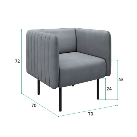 РИО Кресло тканевое светло-серое