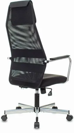 Кресло Бюрократ KB-5M черный TW-01 3C11 сетка/ткань с подголов. крестов. металл хром