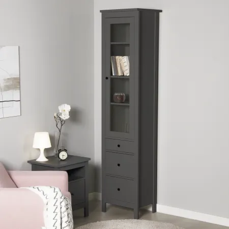 2.08.07.120.4 САГА шкаф с витриной 50 серый RU