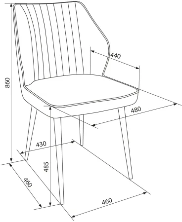Стул для дома Бюрократ CH-K5 т.серый Holland 18 металл черный на ножках (CH-K5_1/HL18)