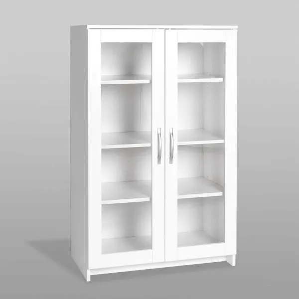 2.02.03.390.1 СИРИУС тумба 2 двери со стеклом 78х123 белая RU