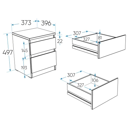 2.03.03.050.1 КАСТОР тумба 2 ящика RU белая