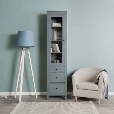 2.08.07.120.6 САГА шкаф с витриной 50 темно-бирюзовый RU