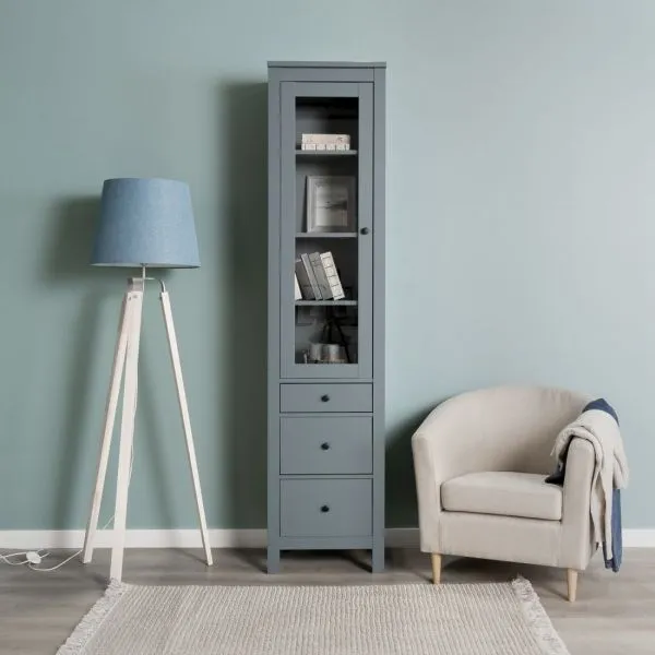 2.08.07.120.6 САГА шкаф с витриной 50 темно-бирюзовый RU