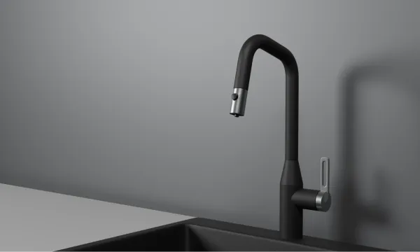 GR-8171, ШВАРЦ, СМЕСИТЕЛЬ КУХОННЫЙ С ВЫДВИЖНЫМ ИЗЛИВОМ