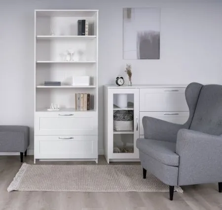 2.02.07.110.1 СИРИУС стеллаж 2 ящика 78х190 белый RU