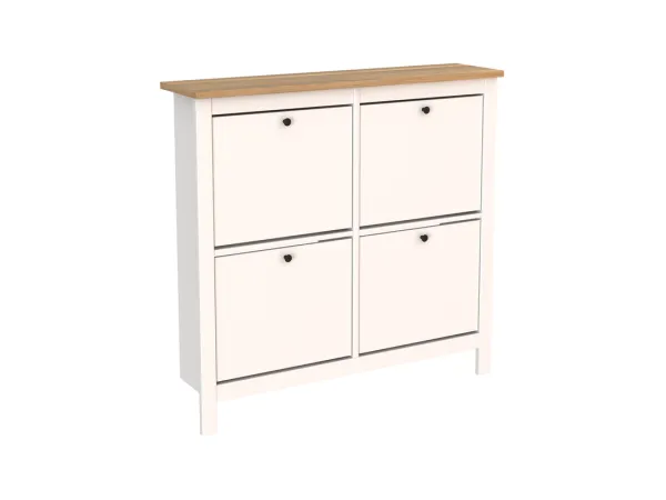 2.08.10.180.14 САГА тумба для обуви 113х108 белая/ясень