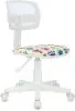 Кресло детское Бюрократ CH-W299 белый TW-15 сиденье мультиколор монстры сетка/ткань крестов. пластик пластик белый