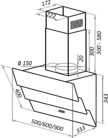 Кухонная вытяжка MAUNFELD Cascada 60 Черный