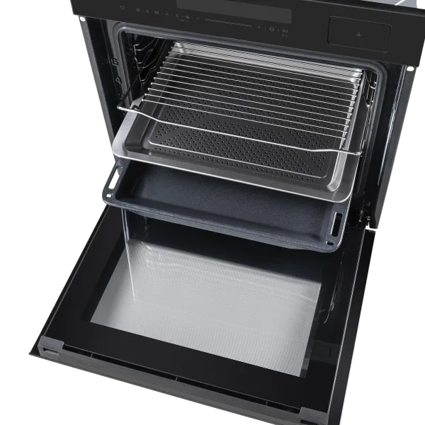 Шкаф духовой электрический с паром MAUNFELD MEOR7216STFB Черный/черная фурнитура