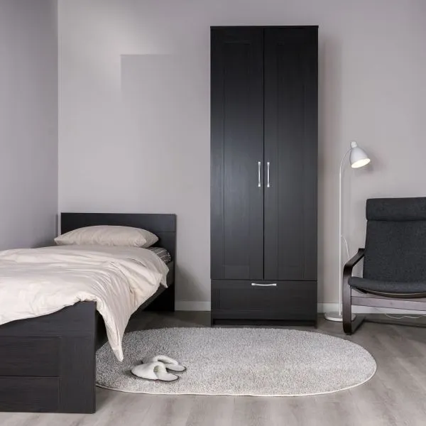 2.02.01.470.5 СИРИУС шкаф 2 двери и 1 ящик 78х59х220 Дуб Венге RU