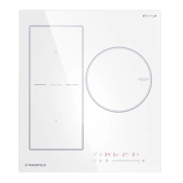 Индукционная варочная панель с объединением зон Bridge Induction MAUNFELD CVI453SBWH Inverter Белый
