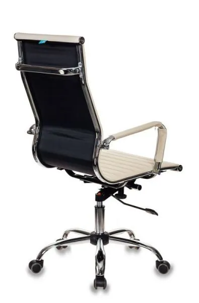 Кресло руководителя Бюрократ CH-883 слоновая кость экокожа крестов. металл хром