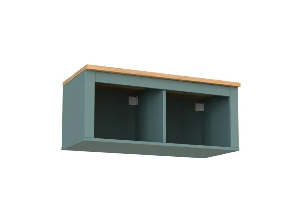 2.08.17.140.16 САГА полка навесная 2 секции темно-бирюзовая/ясень