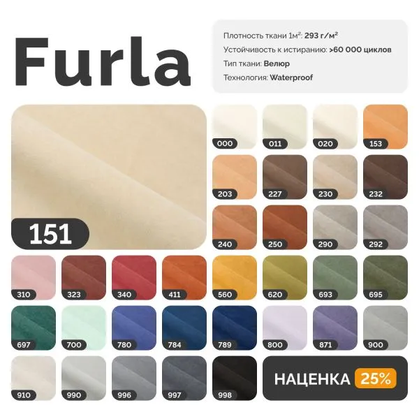 РИО Диван прямой черный