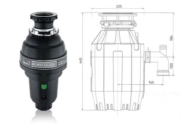 Измельчитель пищевых отходов полупромышленный BoneCrusher 1000