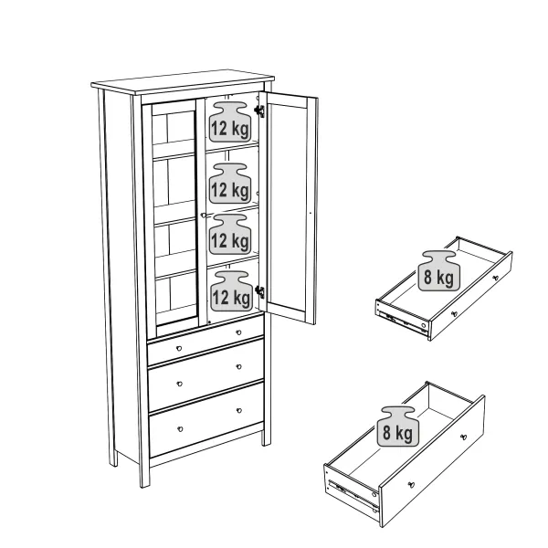 2.08.07.130.15 САГА шкаф с витриной 90 серый/ясень RU