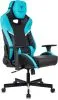 Кресло игровое Knight Thunder 5X черный/голубой экокожа крестов. металл