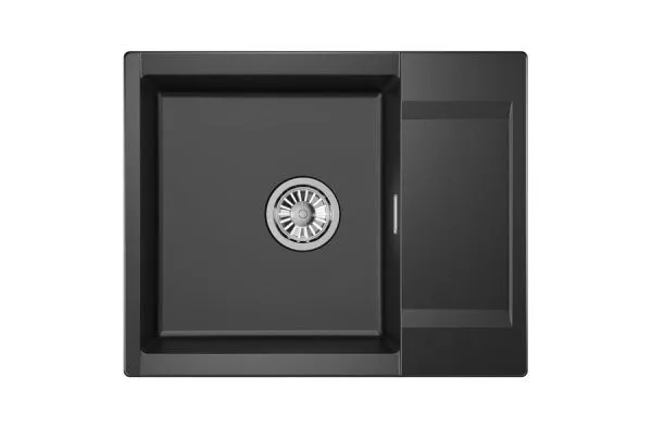 ES-6202, ШВАРЦ (чёрный металлик), кухонная мойка, кварц, ESTETICA