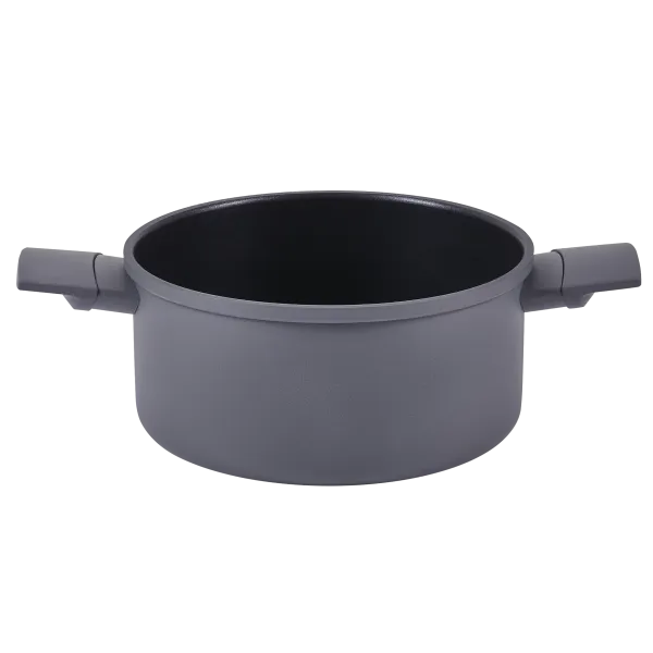 Кастрюля MAUNFELD ASTRID MF24ASTR1CR из кованого алюминия со стеклянной крышкой, 24см, 4.6 л Серый