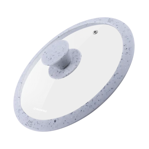 Крышка стеклянная MAUNFELD TRINITY MGL20SMLG с силиконовым ободком и ручкой, 20 см Серый