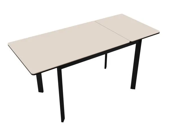 Стол DikLine LK110 Керамика Krater Perla (бежевый матовый) /подстолье черное/опоры черные