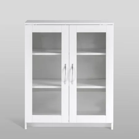 2.02.03.360.1 СИРИУС тумба 2 двери со стеклом 78х95 белая RU