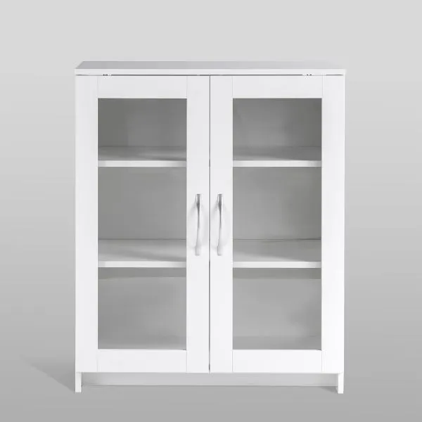 2.02.03.360.1 СИРИУС тумба 2 двери со стеклом 78х95 белая RU