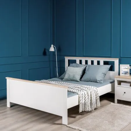 2.08.04.060.14 САГА кровать двойная 140х200 белая/ясень