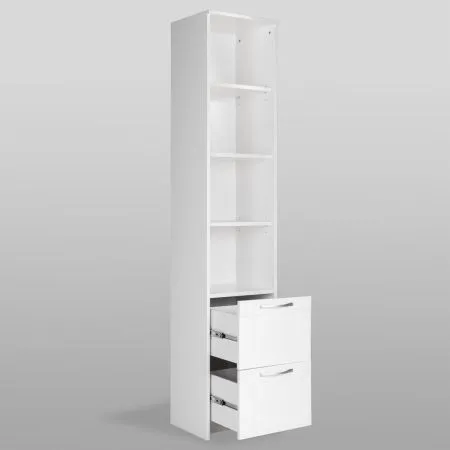 2.02.07.140.1 СИРИУС стеллаж 2 ящика 39х190 белый RU