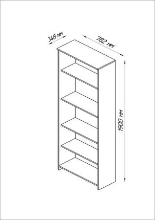 2.02.07.120.3 СИРИУС стеллаж 78х190 сонома RU