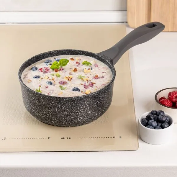 Ковш MAUNFELD GRETA MF18GRTT01SP из литого алюминия со стеклянной крышкой, 18 см, 1,6 л