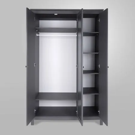 2.08.01.040.4 САГА шкаф 3 двери с зеркалом серый