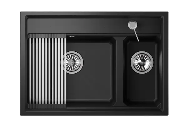 KS-7302, АЛЮМИНИУМ, кухонная мойка, кварц