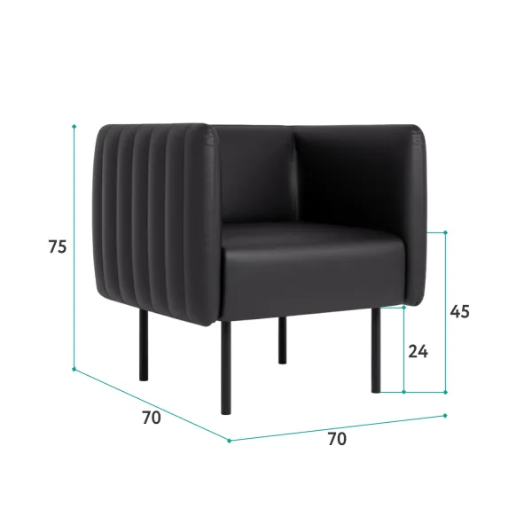 РИО Кресло тканевое черное