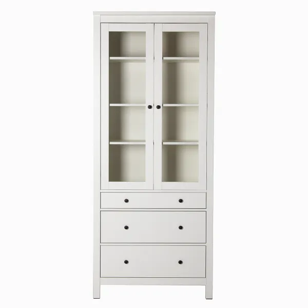 2.08.07.130.1 САГА шкаф с витриной 90 белый RU